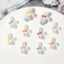 10/20/30pcs Mixed Color Cute Resin Rabbit Charms With Bows, For Handmade Arts & Crafts Decoration - Easter Holiday Decor - Random Mix - Mini Rabbit Mix - View 6