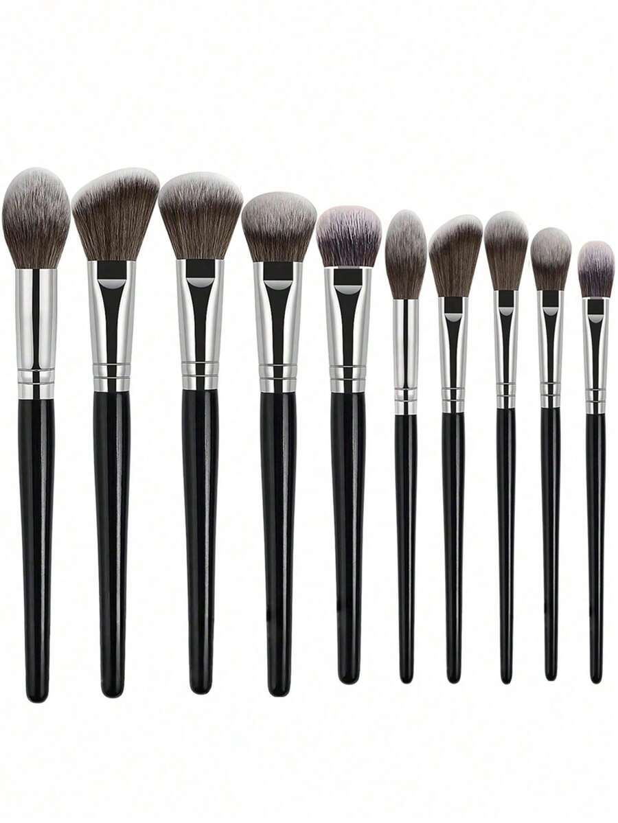 3Pcs Professional Makeup Brush Set, Ultra Soft Synthetic Bristles, Foundation Powder Blush Eyeshadow Blending Brushes, Full Face Makeup Tools For Makeup Beginners - Multicolor - View 1