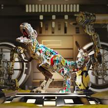 Dam 3D Mechanized Model With Tyrannosaurus Rex Design With 1388 Pieces. - Multicolor - View 3