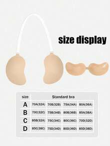 2pairs Of Mango-Colored, Push-Up, Self-Adhesive Bras With A Strapless Design And Front Closure. They Provide Bust Support, Are Comfortable, And Reusable, Making Them Ideal For Pairing With Swimsuits, Bikinis, And Deep V-Neck Outfits. - Mango Cup - View 3