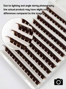 Rikuaild 130pcs D-Shape Dense Brown Eyelash 150D Cluster Lash Extension Set, Dramatic Lash Clusters For Beginners, False Eyelashes, Individual Lashes, Brown Lashes, More Natural Than Black, Mocha Brown - D - View 4