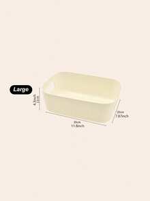 1pc/2pcs/3pcs Beige Desktop Storage Box, Suitable For Storing Cosmetics, Sundries, Snacks, Toys, Etc. Can Also Be Used As Storage Basket, Rectangular Storage Basket, Storage Box, Ladies Storage Box, Travel Supplies, Back To School Supplies, Dorm Storage Box - Multicolor - View 13