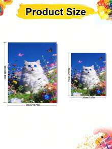 1pc Surprised Cat DIY Oil Painting By Numbers, Canvas Painting DIY Crafts, Adult Home Decoration, Holiday Gift. - Sets - View 8