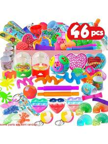 46pcs Party Favor Bag Fillers Set ristmas Stoing Stuffers Classroom Bulk Trsure Box Prizes Piata Bag Fillers Adult Birthday Party Supplies - Rosa coral - Ver 11
