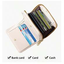 New In-Stock Cute Cartoon Card Holder, Korean Style Women's Portable Multi-Slot Student Zipper Printed Bear Bag - Multicolor - View 3