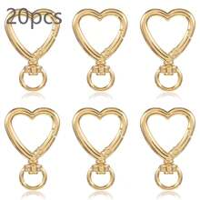 10/20/30/60/120 Pcs Heart Shaped Keychain Swivel Hooks, Cute Zinc Alloy Spring Snap Hooks Keyring, Handbag Clips, For DIY Crafts - Love Buckle - View 11