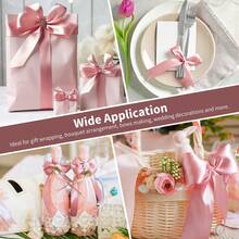 1 Roll 25 Yards Korean Pink Polyester Satin Ribbon For Gift Box, Candy Box, Cake Box, Flower Decoration, DIY Decorative Ribbon (Multiple Sizes) - Korean Style - View 3