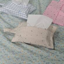 1 buah Tas Penyimpanan Kotak Tisu Gantung, Tempat Tisu Kain Lembut dengan Pegangan Cincin, Penutup Tisu Wajah Motif Bintang yang Dapat Diganti, Cocok untuk Kamar Tidur, Kamar Mandi, Mobil, Asrama, dan Kantor - MultiWarna - View 16