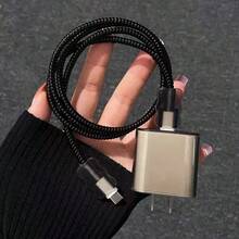 4件裝黑色TPU防震充電器保護套兼線材收納器，相容Apple 18W/20W充電器，可用作萬聖節禮物、聖誕禮物、冬季小禮物 - 透黑款 - 查看 7