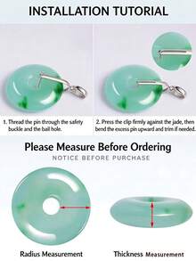 1pc New Style All-Season Jade Jadeite Large Size Detachable Peace Buckle Clip Buckle Pendant Accessory - Engraved Buckle - View 7