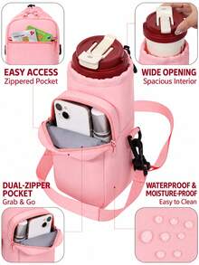 Túi đựng bình nước đa năng, túi đeo bình nước/ly nước dạng sling cho du lịch, dã ngoại, leo núi, tập gym, hoạt động ngoài trời, cắm trại và đi học, phụ kiện thiết yếu - Nhiều màu - Xem 5