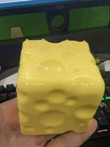 新款快速回彈起司夾心擠壓玩具，方形起司球壓力玩具，逼真麵包紋理，快速回彈 TPR 外殼，紓壓玩具，生日、聖誕節、萬聖節、復活節完美禮物 - 彩色 - 查看 6