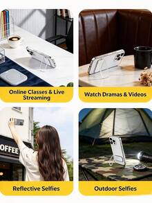 1pc New Christmas Style Phone Back Mirror Stand, Lightweight Adjustable Universal Phone Holder - Multicolor - View 4