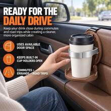 Foldable Car Cup Holder With Hook, Universal Car Door Cup Holder - A - View 4
