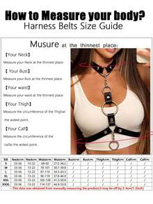 1pc Women's Dark Gothic Style O-Ring Linked Neck Choker Waist Belt With Adjustable Straps, Suitable For Commuting, Dating, Party, Street Style And Other Occasions - Black - View 4