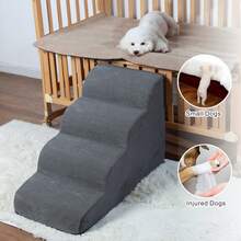 Pet Cat & Dog Stairs, 2/3/4/5-Step Dog Ramp, Detachable & Washable, Compressed Packaging, Please Let Sponge Fully Rebound For 2 Hours After Opening, Suitable For Living Room & Bedroom, Fits Small/Medium/Large Pets - Brown - View 4