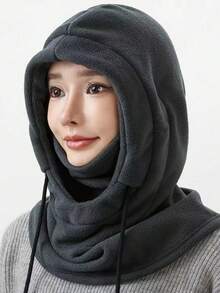 Winter Outdoor Warm Face Mask Motorcycle Windproof Headwear Ear Warmer 3-In-1 Thermal Lined Thickened Cold Weather Protection - A - View 3