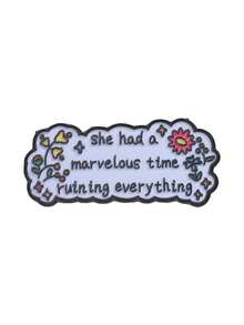 Ghim cài men She Had A Marvelous Time Ruining Everything, huy hiệu slogan mây hoa, huy hiệu kim loại trang trí ba lô - Nhiều màu - Xem 9