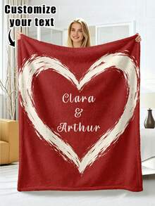 1pc Customized Flannel Blanket With Photo And Text, Office Nap Blanket, Comfortable Blanket, Mother's Day, Father's Day Gift For Parents, Bedding Blanket, Bed Customized Blanket, Customized Text Blanket, Home Personalized Customized Blanket - Multicolor - View 12