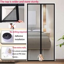 Magnetic Mesh Door Curtain, Physical Mosquito & Insect Protection, No-Drill Installation Screen Door Curtain - A - View 20