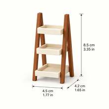 1pc New 3-Tier Trapezoid Jewelry Stand, Mini Desktop Jewelry Organizer, Suitable For Rings, Earrings, Necklaces, Bracelets And Other Accessories, Simple And Elegant, Perfect For Vanity, Bedroom And Desktop Decoration - Multicolor - View 4