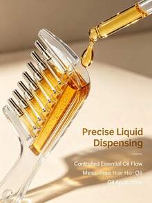 1pc Scalp Hair Oil Dispensing Comb, Hair Root Essence Applicator, Refillable Hair Care Comb, Massage Roller Tooth Comb, Home Scalp Care Tool, Liquid Hair Oil Dispensing Comb, Portable Hair Oil Applicator - Multiple Styles - View 3