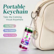 Liquid Motion Bubbler Keychains - Liquid Timer For Stress Relief - Dual-Color Oil Drop Liquid Keychain, Visual Art Pendant - Fidget Keychains For Gifts And Party Favors - Mesmerizing Sensory Toys - Adult Stress Relief Toy, Home & Office Decor - Multicolor - View 5