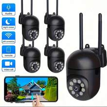 Home Wireless WiFi Security Camera 360° Panoramic View, Remote Phone Control, High Definition Night Vision, 2.4G Smart Monitoring Camera, Two-Way Audio Intercom, Indoor Security Camera, Motion Detection Alarm, High Definition Night Vision Camera, Indoor Monitoring Camera, Pet Camera, Thanksgiving Gift, Christmas Gift, Ideal Choice For Men - Black - View 1