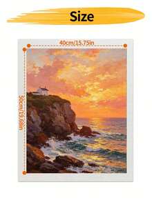 DIY Seaside Cottage Sunset (Frameless Or Framed 8x12 / 16x20 Inches) Paint By Numbers Kit(Acrylic) Arts & Crafts For Adult Beginners Home Wall Decor Holiday Gifts - Sets - View 10