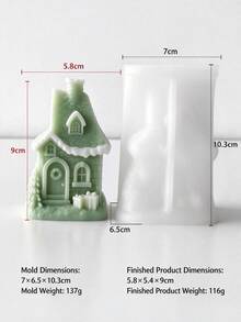 Christmas Snow House Candle Decoration Silicone Mold, Aromatherapy Candle Mold, Christmas Atmosphere Decoration Making Mold, Perfect For Handmade Crafts, Reusable - Snow House Mold J-5746 - View 6