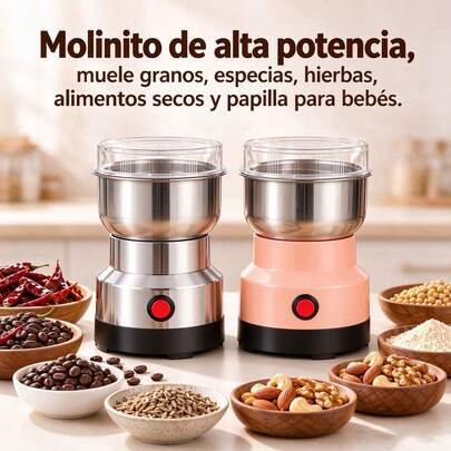 Molinillo de Café Eléctrico Pequeño, Mini Moledor de Granos para Casa, Oficina y Viaje
