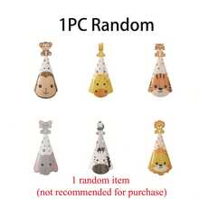 1/6/12pcs Forest Animal Jungle Party Decorative Birthday Hats, Tiger Elephant Lion Giraffe Monkey Zebra Photo Props Headbands,Christmas & New Year Decor - Random Colors and Styles - View 9
