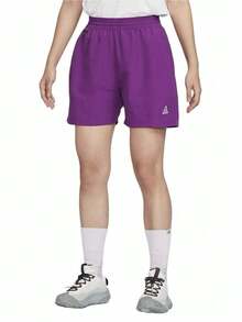 Nike Women's Loose High-Waisted Comfortable 3-Inch Casual Shorts Berry Red/Summit White - Berry Red - View 1
