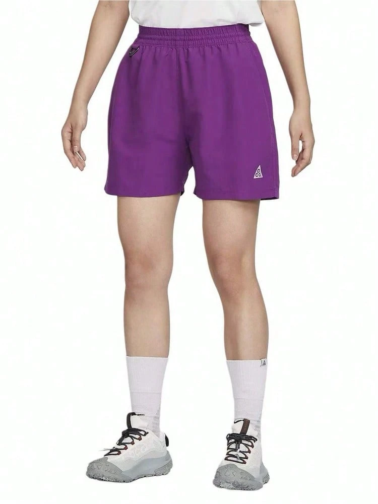 Nike Women's Loose High-Waisted Comfortable 3-Inch Casual Shorts Berry Red/Summit White - Berry Red - View 1