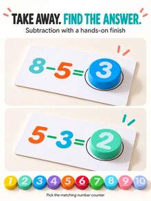 Math Activity Cards With Number Discs, Addition And Subtraction Game, Number Combination Learning Set For Children 6 Years And Older - Preschool Toys - View 6