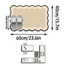1PC Beige Woven Texture Pattern Bedroom Carpet, Japanese Wabi-Sabi Style Elegant Cozy Faux Cashmere Wavy Edged Machine Washable Area Rug, Suitable For Daily Home/Holiday Party/All Season Large Size Floor Mat, Aesthetic Home Decor - Multicolor - View 13