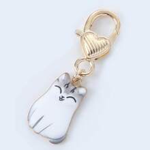 1/5pcs Cute Cat Keychain Bag Pendant, Multiple Adorable Cat Shapes With Heart Buckle Design, Exquisite Small And Lightweight Approx. 4.7g, Suitable For Handbags, Backpacks, Wallets, Keys, Zippers And Other Daily Decorations, Portable And Versatile, Adding Fun And Personalized Atmosphere, Suitable As Daily Small Gifts - Multicolor - View 6