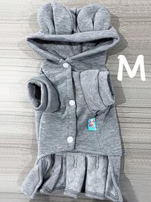 1pc Cute Gray Pet Hoodie, Casual Comfortable Soft, Suitable For Teddy Poodle And Other Small To Medium Pets Dog/Cat Clothes - Grey - View 11