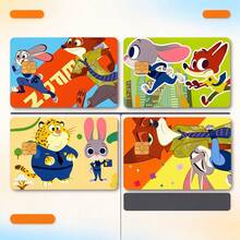 Disney 16PCS/4PCS Stiker Kartu Animal Utopia, Stiker Kulit Kartu Kredit, Film Kartu PVC Tahan Air, Karakter Kartun Judy & Nick yang Lucu, Dapat Dilepas Tanpa Meninggalkan Residu, Tidak Merusak Permukaan Kartu, Cocok untuk Kartu Debit, Kartu Transportasi, Dekorasi Kartu yang Dipersonalisasi, Koleksi Penggemar Stiker Dekoratif yang Menyenangkan - MultiWarna - View 1