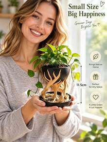 1pc Tree Root Shaped Resin Planter Stand, Decorative Elevated Plant Stand With Drainage Tray, Unique Succulent Planter Pot For Home Desktop Indoor Plant Decor - Multicolor - View 2