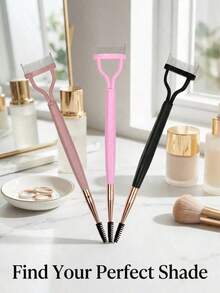 1pc Dual-Ended Eyelash Brush, Metal Eyelash Comb And Fine-Tooth Spiral Brow Brush, Separates Eyelash Bundles, Tidies Eyebrows, Emphasizes Lashes, Reusable Makeup Tool, Suitable For Daily Beauty, Salon And Travel Use - Multicolor - View 9