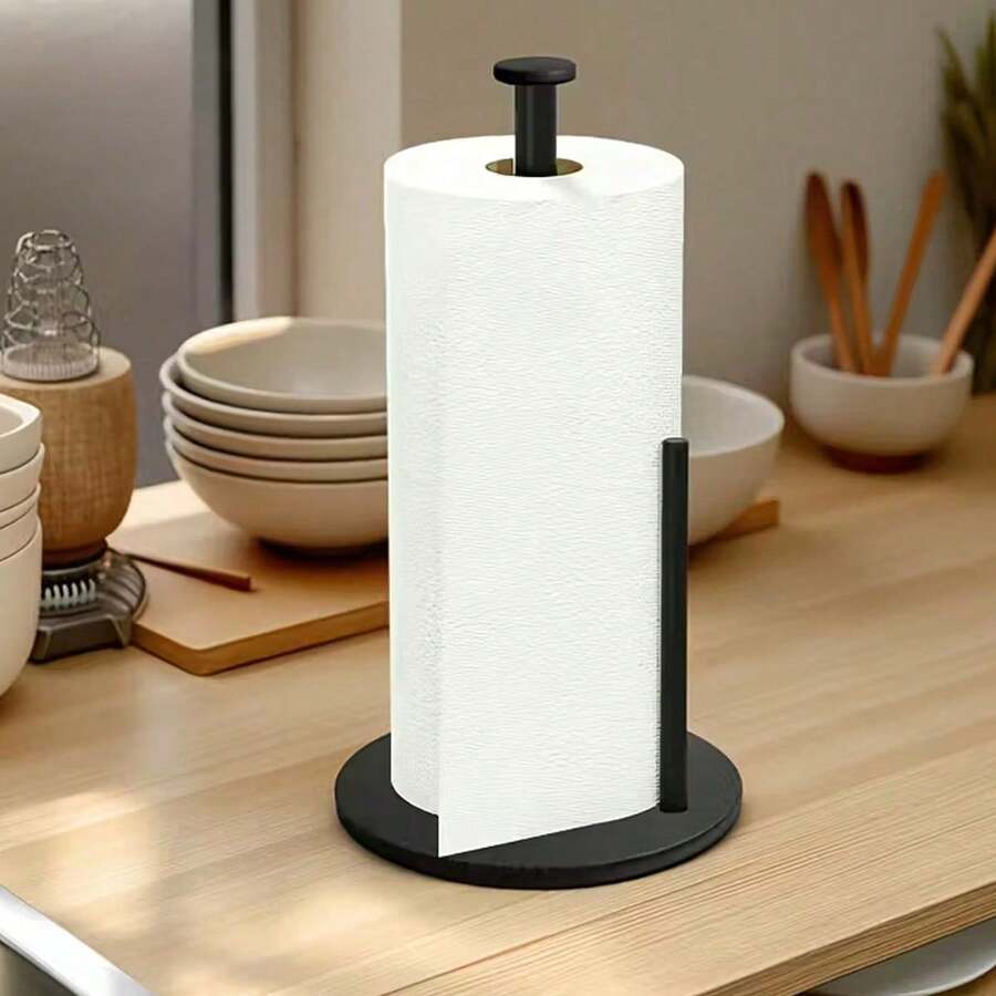 1/2pcs Kitchen Paper Towel Holder, Silver Paper Towel Rack, Kitchen Paper Towel Dispenser, Countertop Paper Towel Dispenser, Paper Towel Holder With Thickened Base, Kitchen Storage Accessory - Multicolor - View 1