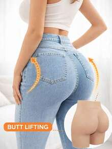 Silicone Butt Enhancer Shorts, Unisex Silicone Fake Buttocks Shaping Pants, Thickened Design Lift Peach Butt, Confidence Shaping - Beige - View 3