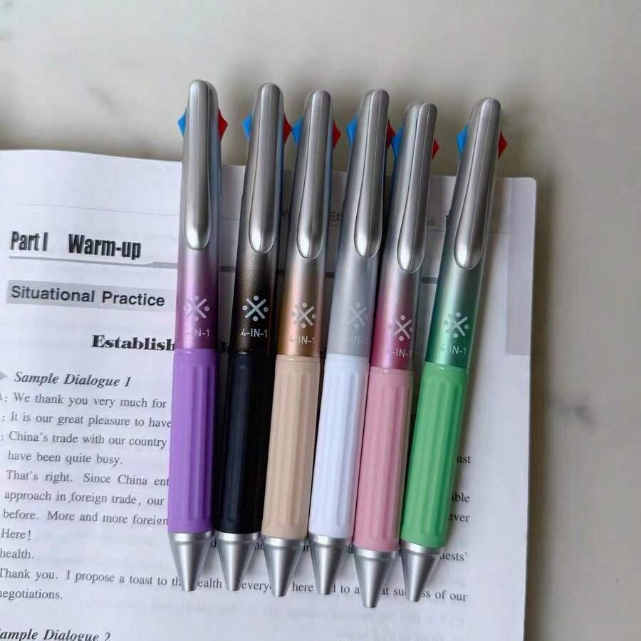 4-In-1 Multi-Color Click Gel Pens, High Pigment Neutral Ink, Smooth Writing, Quick-Drying Signature Pens - 4-in-1 Multicolor Retractable Pen - View 1