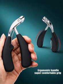 G31 PRO Curved Head Toenail Clippers 2Pcs, Extra Large Opening Heavy Duty Nail Cutter For Thick Nails - Black - View 3