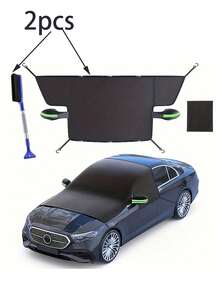2pcs Thickened Car Cover And Snow Shovel, All-Season Universal Windshield Cover, Fiber Oxford Fabric, Suitable For Cars, Windproof, Waterproof, Tear-Resistant, Snow, Frost, Ice, UV Protection, Outdoor Parking, Car Exterior Protection Cover - Multicolor - View 8