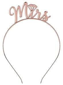 1pc Personalized Letter Headband, Copper Material, Bachelorette Party, Bridal Shower Wedding Hair Accessory Gift, Suitable For Women And Girls - Multicolor - View 5