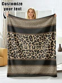 1pc Customized Flannel Blanket With Photo And Text, Office Nap Blanket, Comfortable Blanket, Mother's Day And Father's Day Gift For Parents, Bedding Blanket, Bed Customized Blanket, Customized Text Blanket, Personalized Home Blanket - Multicolor - View 12