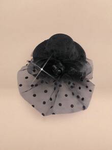 Etoivie Mesh & Top Hat Decor Hair Clip Elegant Mini Hats Tiny Hats Derby Hat Fascinator Mini Top Hat Mini Cap, Christmas Gift - Black - View 3