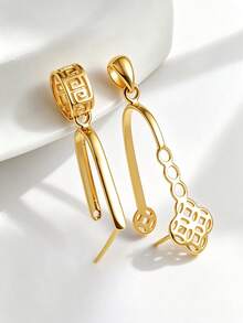 1pc New Style All-Season Jade Jadeite Large Size Detachable Peace Buckle Clip Buckle Pendant Accessory - Engraved Buckle - View 4